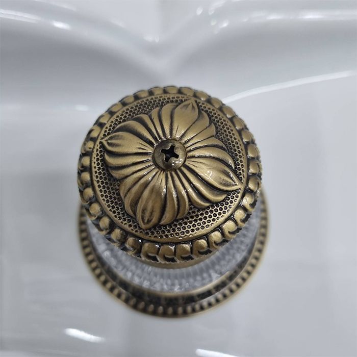 Devon Excelsior Swan Смеситель для раковины на 3 отверстия, донный клапан, цвет: античная латунь, артикул EXC-SW101OTS