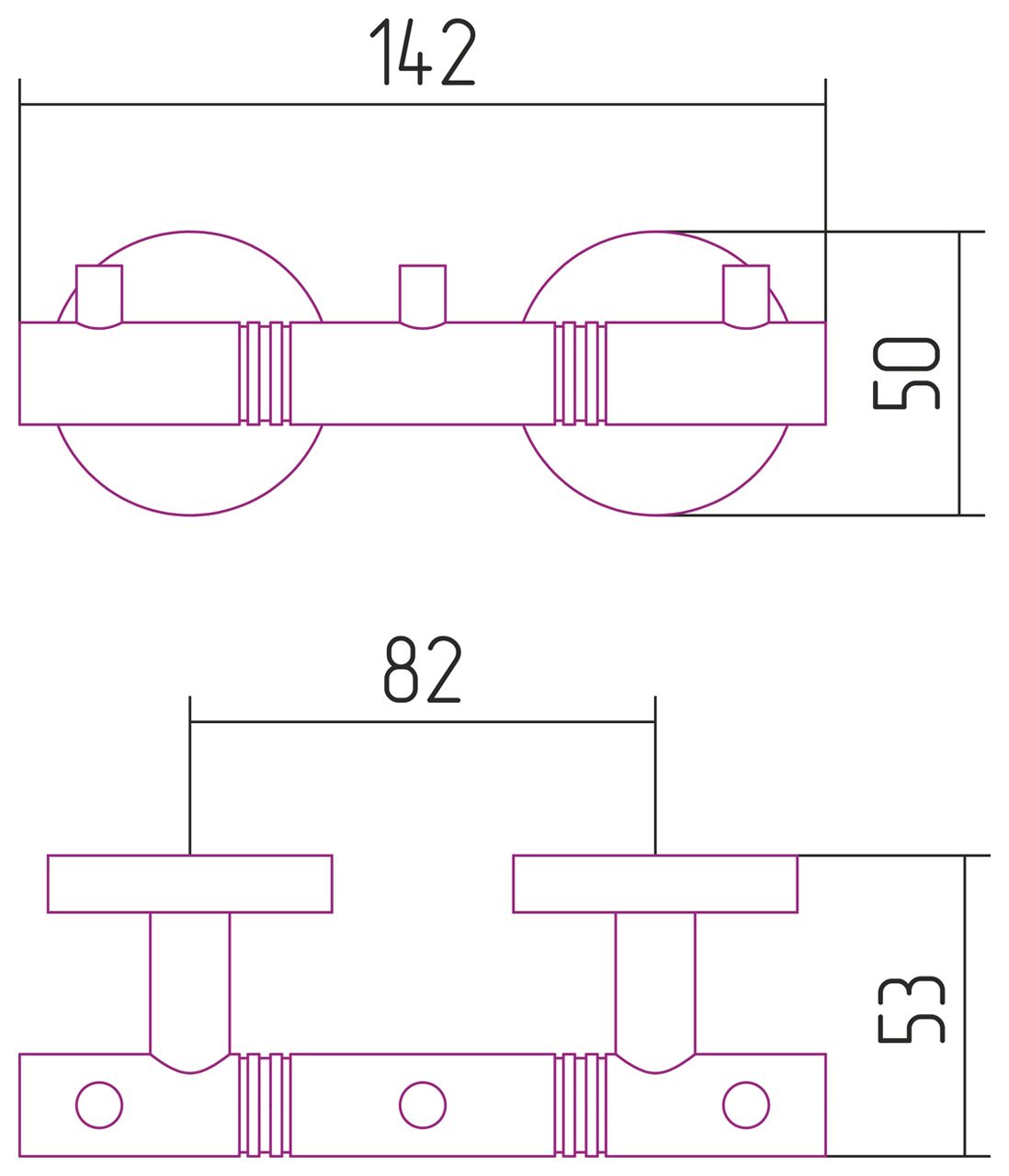 Полотенцедержатель, Сунержа, КАНЬОН, с 3-я с крючками, ширина, мм-142, глубина, мм-53, высота, мм-50, тип установки-настенный, материал-нержавеющая сталь, крепления в комплекте, цвет-золото