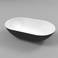 Умывальник WHITECROSS Amber 60x35 (черный/белый мат) иск. камень