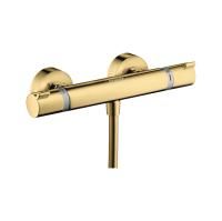 Смеситель для душа, Hansgrohe, Ecostat Comfort, тип открывания воды-вентильный, тип регулирования воды-термостатический картридж, монтаж-вертикальный (настенный), отверстия для монтажа-2, цвет-полированное золото Смеситель для душа, Hansgrohe, Ecostat Comfort, тип открывания воды-вентильный, тип регулирования воды-термостатический картридж, монтаж-вертикальный (настенный), отверстия для монтажа-2, цвет-полированное золото
