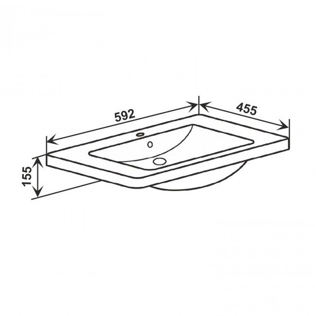 Умывальник Runo мебельный SoloGrande Omega 60 (УТ000001837), артикул УТ000001837