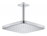 Верхний душ GROHE Tempesta CUBE 250, квадратный (низ-хром, верх-белый) + Душевой кронштейн потолочный 142 мм, хром (26688000)