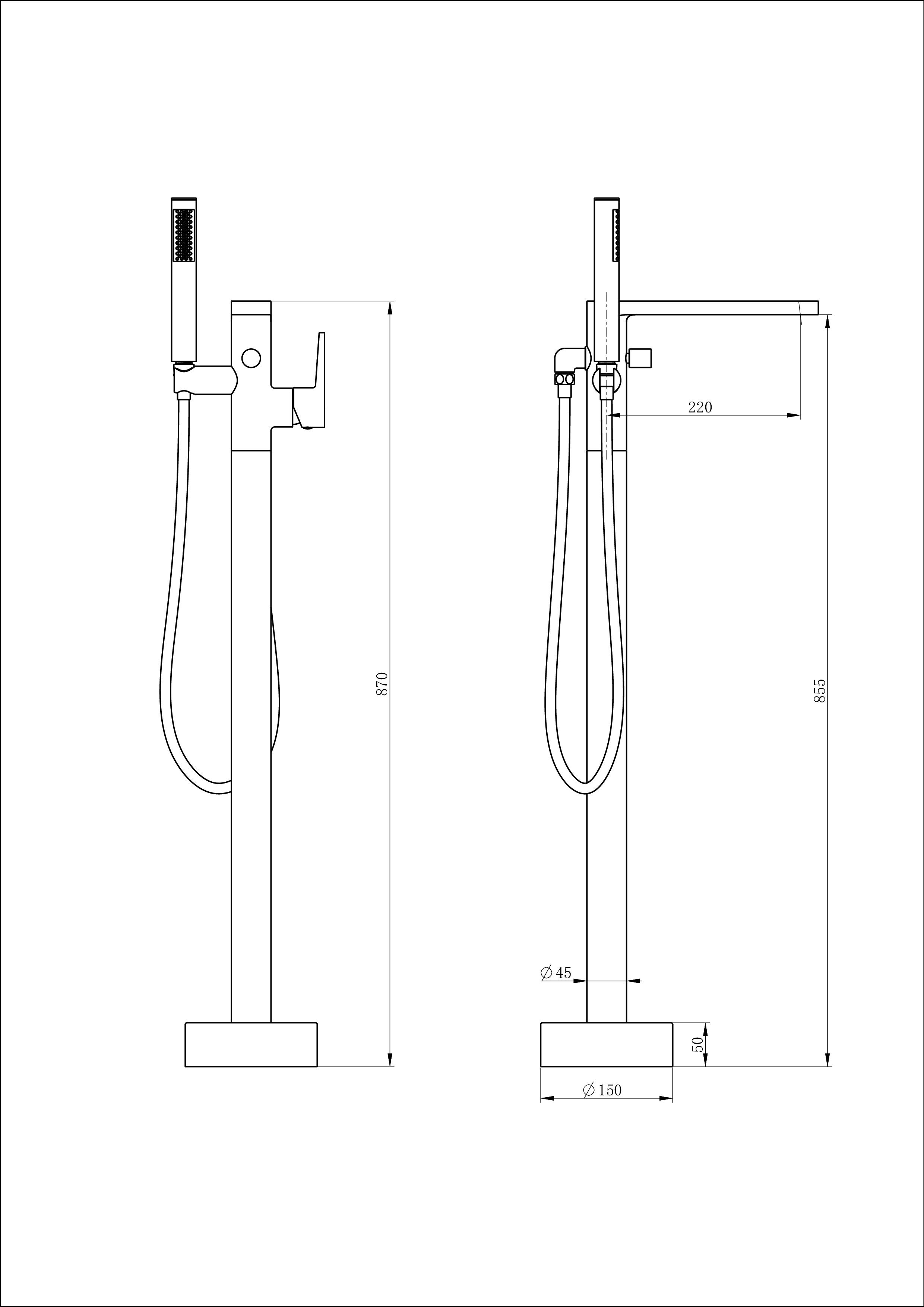 Смеситель для ванны напольного монтажа WONZON & WOGHAND STICK, Черный матовый (WW-88649901-MB) Смеситель для ванны напольного монтажа WONZON & WOGHAND STICK, Черный матовый (WW-88649901-MB)