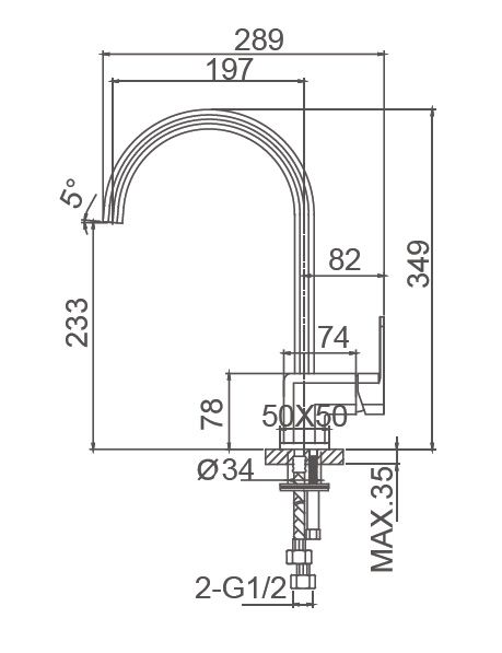 Смеситель для кухни WONZON & WOGHAND ARNIE, Хром (WW-692101-CR)