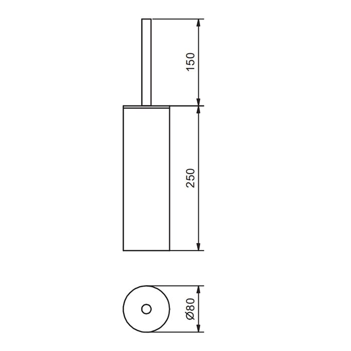 FANTINI YOUNG Ершик для унитаза, напольный, цвет Matt British Gold PVD