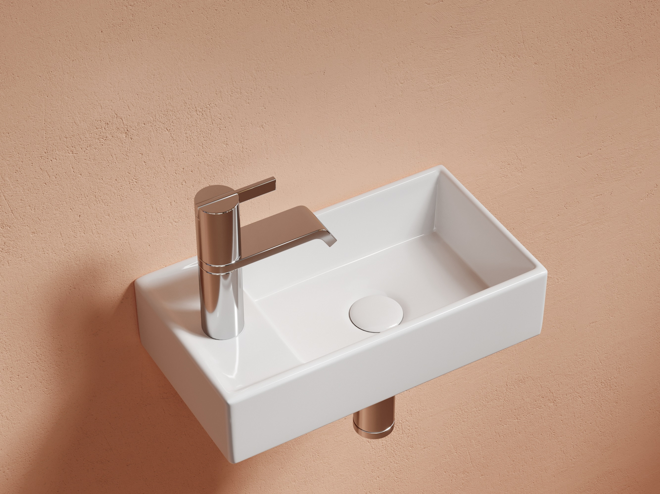 Умывальник подвесной прямоугольный (чаша справа, отверстие под смеситель слева) Элемент (Element) 407x217x100, артикул CN6051R