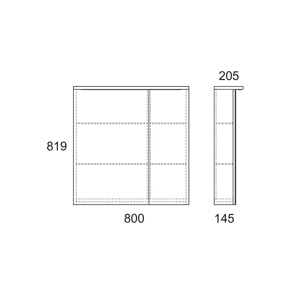 Зеркальный шкаф Malaren 80 с LED подсветкой