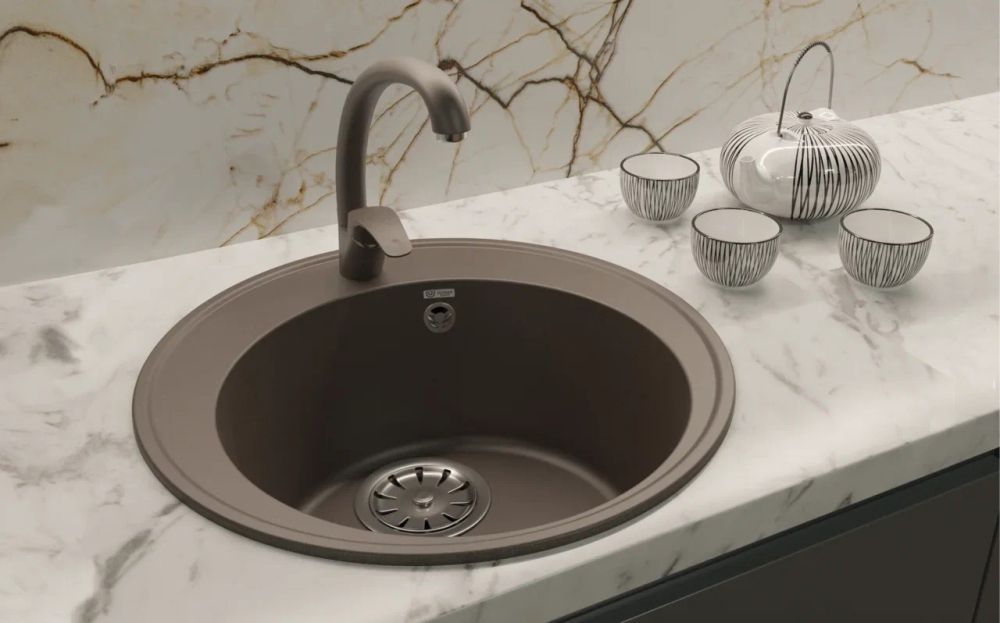 Кухонная мойка Ulgran Quartz Nora 485-06, трюфель, артикул Nora 485-06