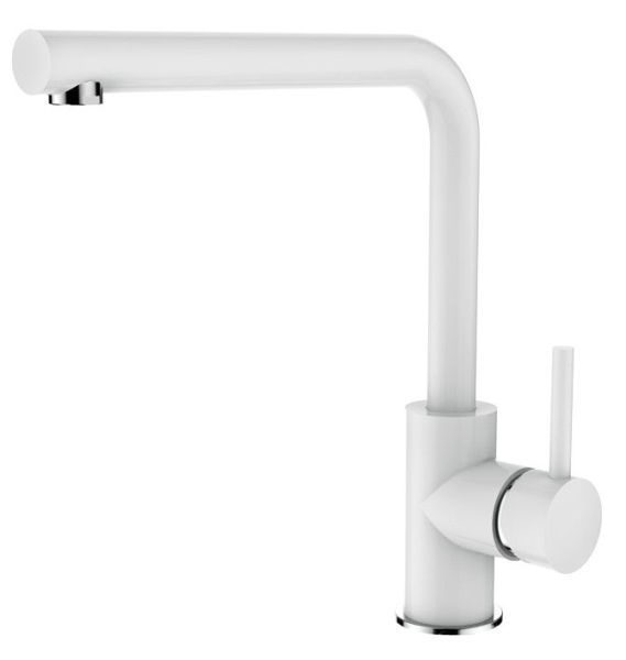AQG COLORS, смеситель для кухни с прямым поворотным изливом цвет, белый матовый