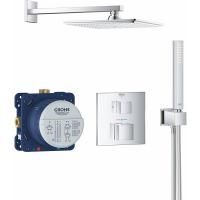 Набор для комплектации душа GROHE Grohtherm Cube: термостат, верхний душ, душевой кронштейн, ручной душ, душевой шланг, хром (34741000) Набор для комплектации душа GROHE Grohtherm Cube: термостат, верхний душ, душевой кронштейн, ручной душ, душевой шланг, хром (34741000)