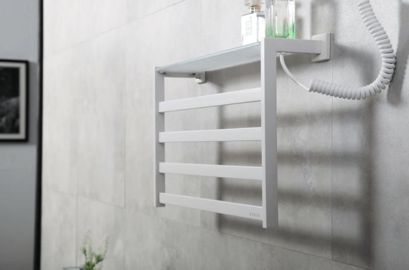 Электрический полотенцесушитель Black&White Universe 580х350 N-333W с полкой Белый