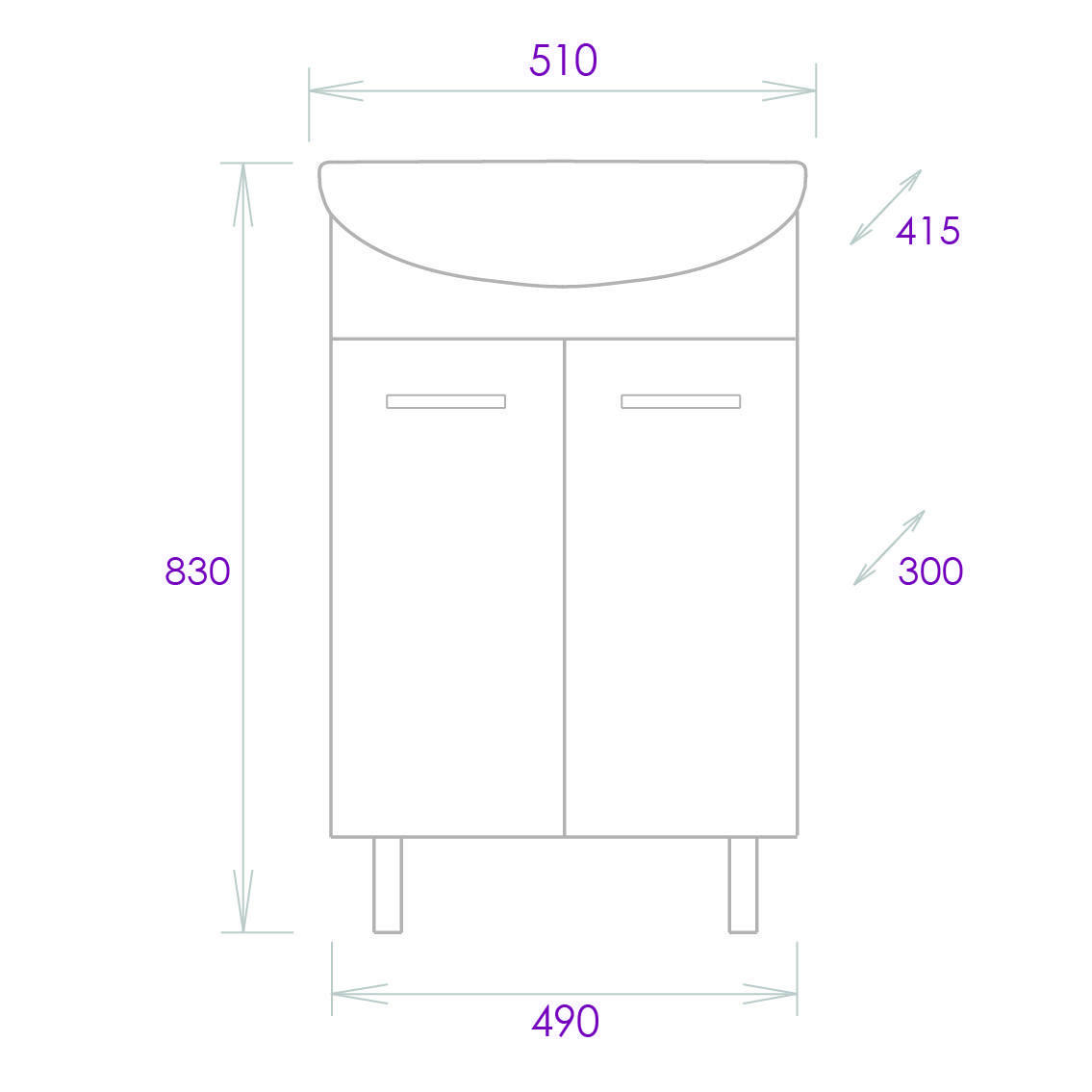 Тумба Onika Коралл 50 напольная, белая (ум. Уют 50)