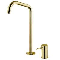 Fima Carlo Frattini Spillo Up Смеситель для раковины, на 2 отв., с донным клапаном, цвет: золото