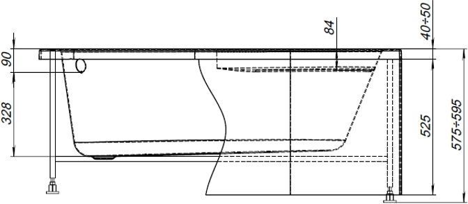 Каркас сварной для акриловой ванны Aquanet Mia140x80 L/R Каркас сварной для акриловой ванны Aquanet Mia140x80 L/R