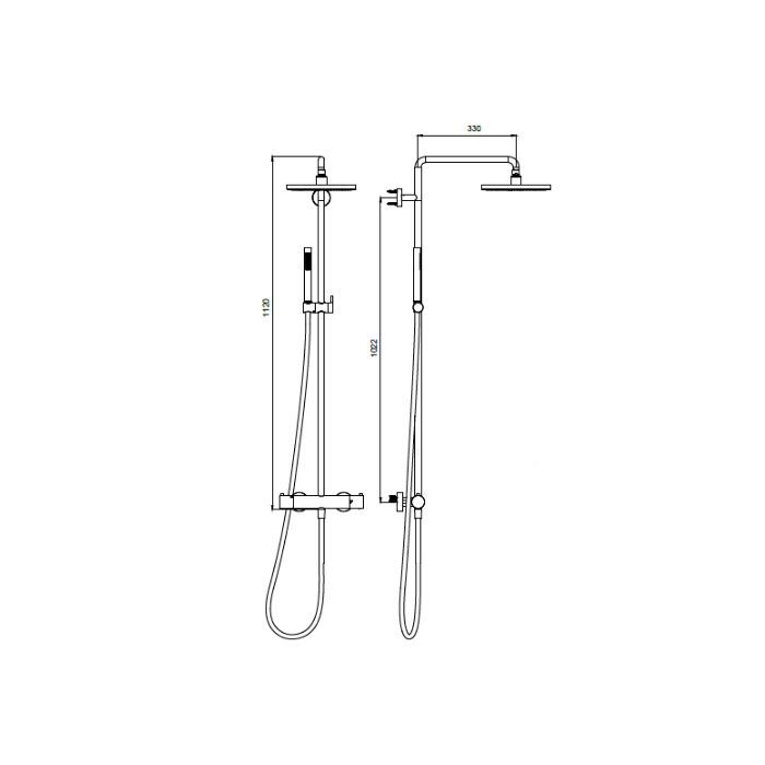 ALMAR Термостатическая душевая колонна с функцией VELVET Rain, цвет Copper 316 Brushed PVD ALMAR Термостатическая душевая колонна с функцией VELVET Rain, цвет Copper 316 Brushed PVD