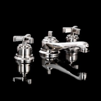 Devon Tribeca Смеситель для раковины на 3 отв, с донным клапаном, цвет никель блестящий