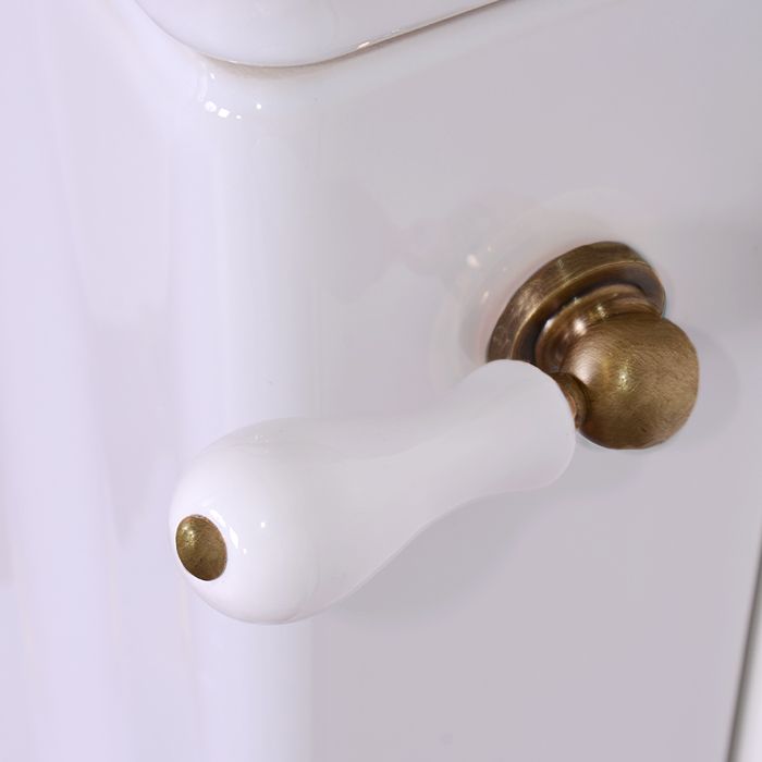 KERASAN Retro Бачок подвесной (для низкой трубы) для унитаза 1011/1010, с боковым отверстием для ручки, (без трубы и механизма слива), цвет белый