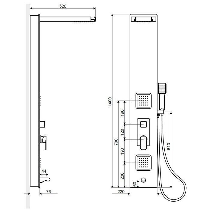 Душевая панель EXCELLENT Glas Душевая панель EXCELLENT Glas
