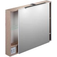 Зеркальный шкаф Iddis Mirro 80 с подсветкой 1 дверца Светлое дерево