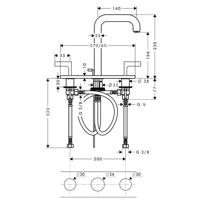 AX Citterio Смеситель для раковины , цвет шлифованная медь AX Citterio Смеситель для раковины , цвет шлифованная медь