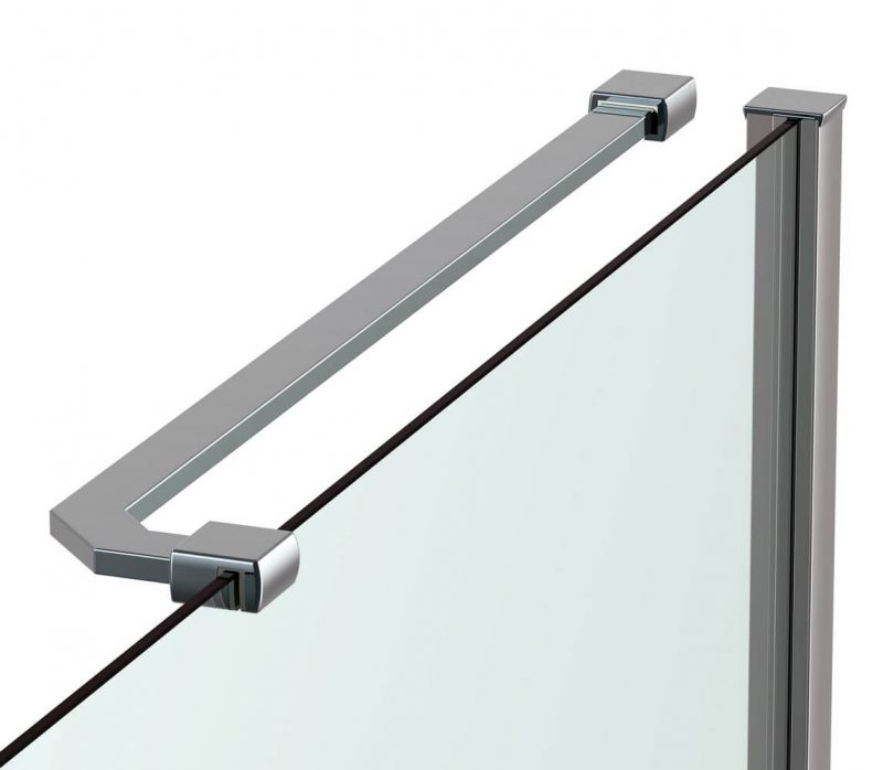 Душевой уголок Black&White Stellar Wind S701-1000x1000 радиальный профиль Серебристый хром стекло прозрачное