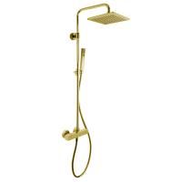 Fima Carlo Frattini Colonne doccia Душевая стойка, верхний душ 25х25см., с термостатическим смесителем, держателем и ручным душем, цвет: золото
