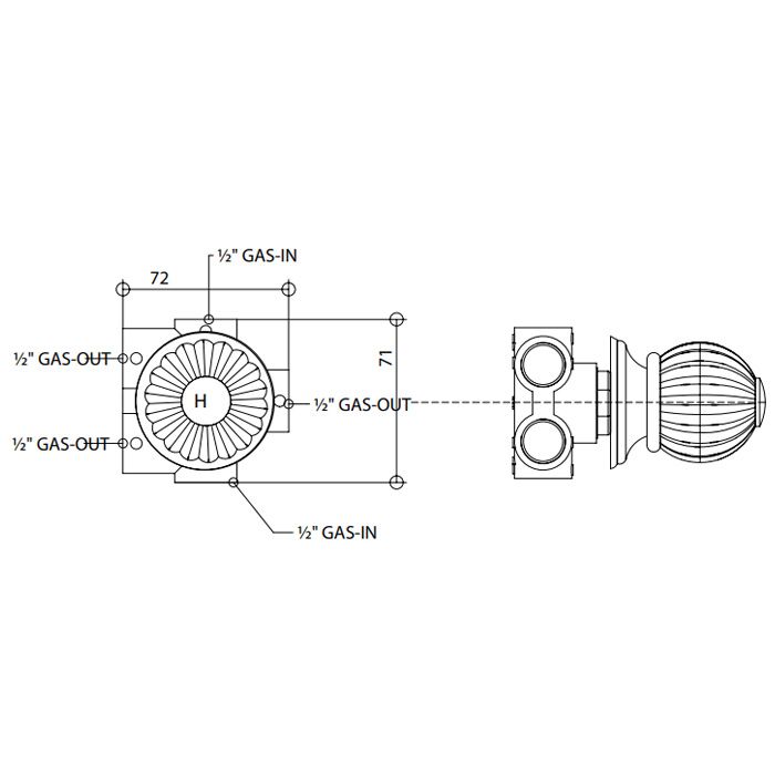 Bongio Rivoli Переключатель на 3 источника, цвет хром/Cristallo 00