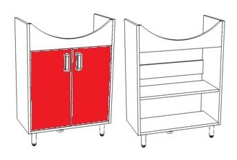 Тумба "Колор 50", красная, Уют 50