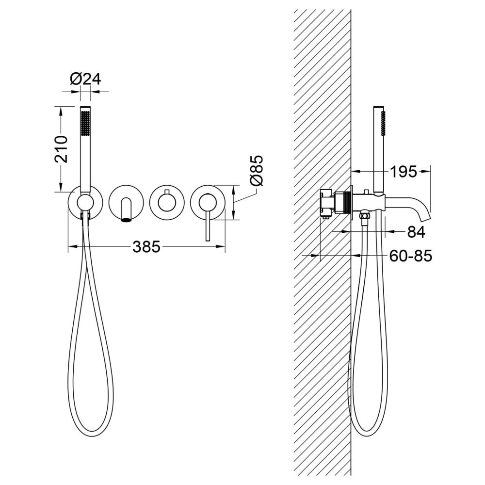 Смеситель встроенный для ванны с душем Timo Saona золото шлифованное (2314/20YSM), артикул 2314/20YSM