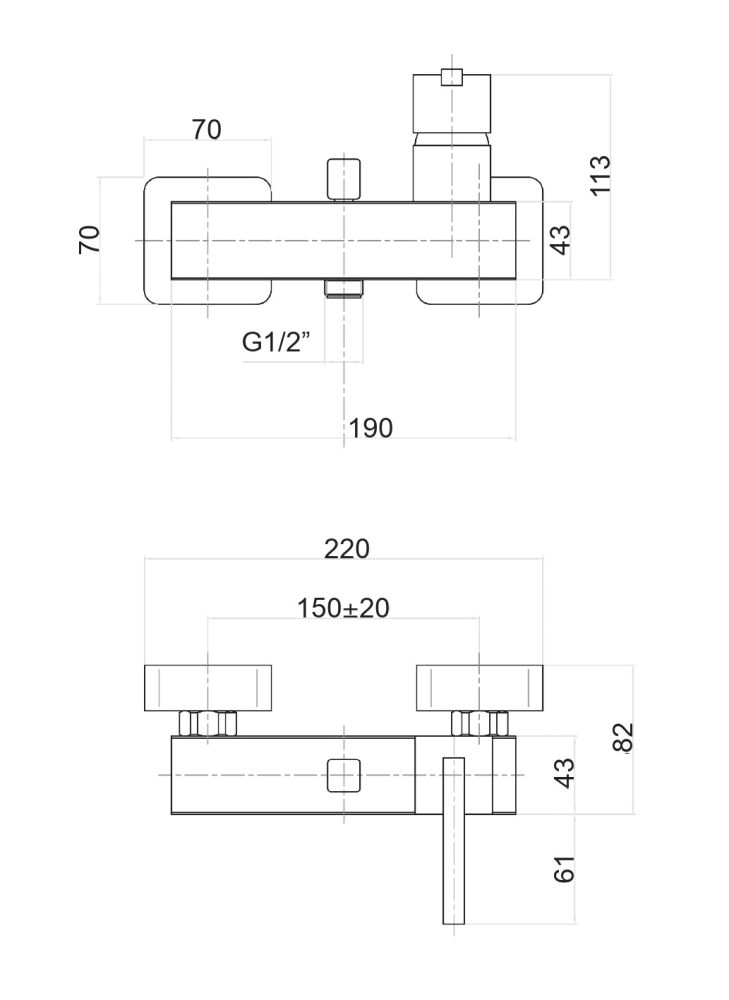 Смеситель для душа Fiore XS 71CR7770, хром, артикул 71CR7770