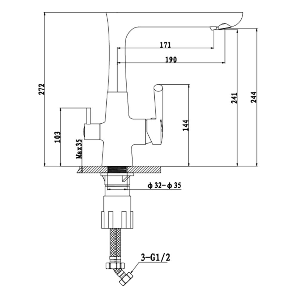 Смеситель для кухни с подключением фильтра GranFest 3223, терракот