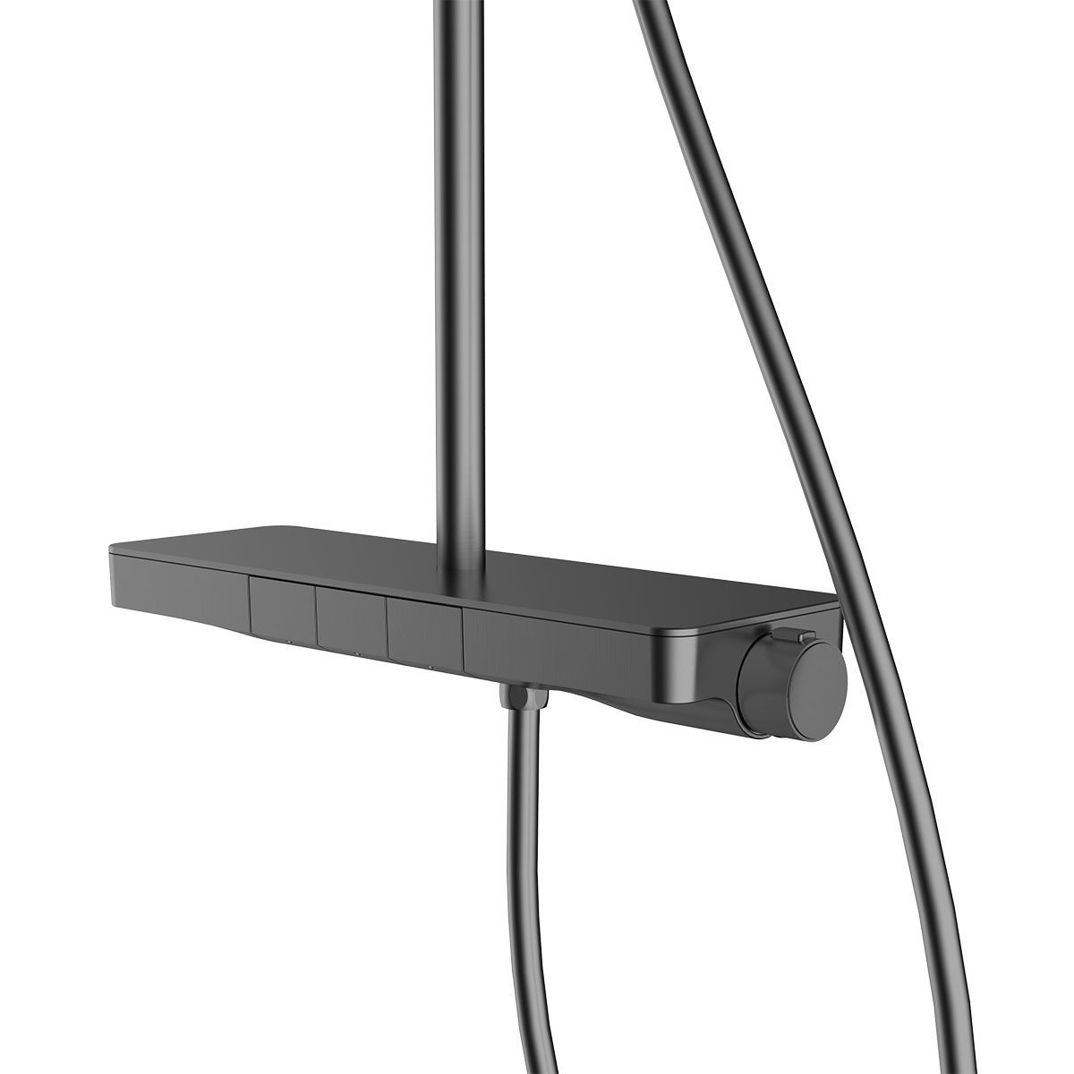 душевые стойки Vincea Душевая стойка Inspire VSFS-3I12TGM термостатическая с изливом, 30см верх.душ, вороненая сталь,