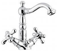 Смеситель Deco Old 12615 с донным клапаном для раковины, цвет хром Смеситель Deco Old 12615 с донным клапаном для раковины, цвет хром