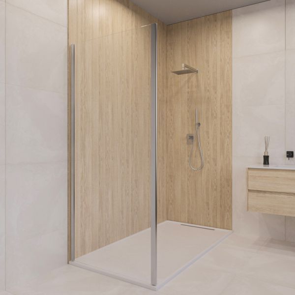 Боковая панель к душевому углу из стекла, универсальная RGW Z-050-5 хром (900)