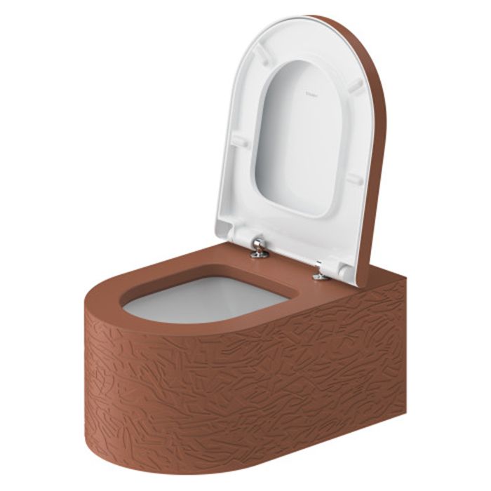 Duravit  Millio Унитаз подвесной  декор &quot;Pattern&quot;  370х570 мм, крепление в компл.,цвет матовая корица