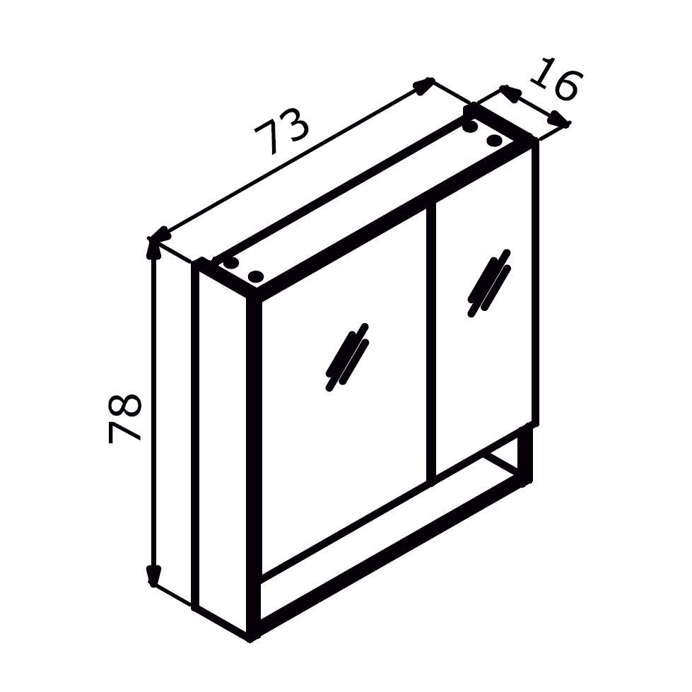 Зеркальный шкаф ORKA Knidos 75 Legnano
