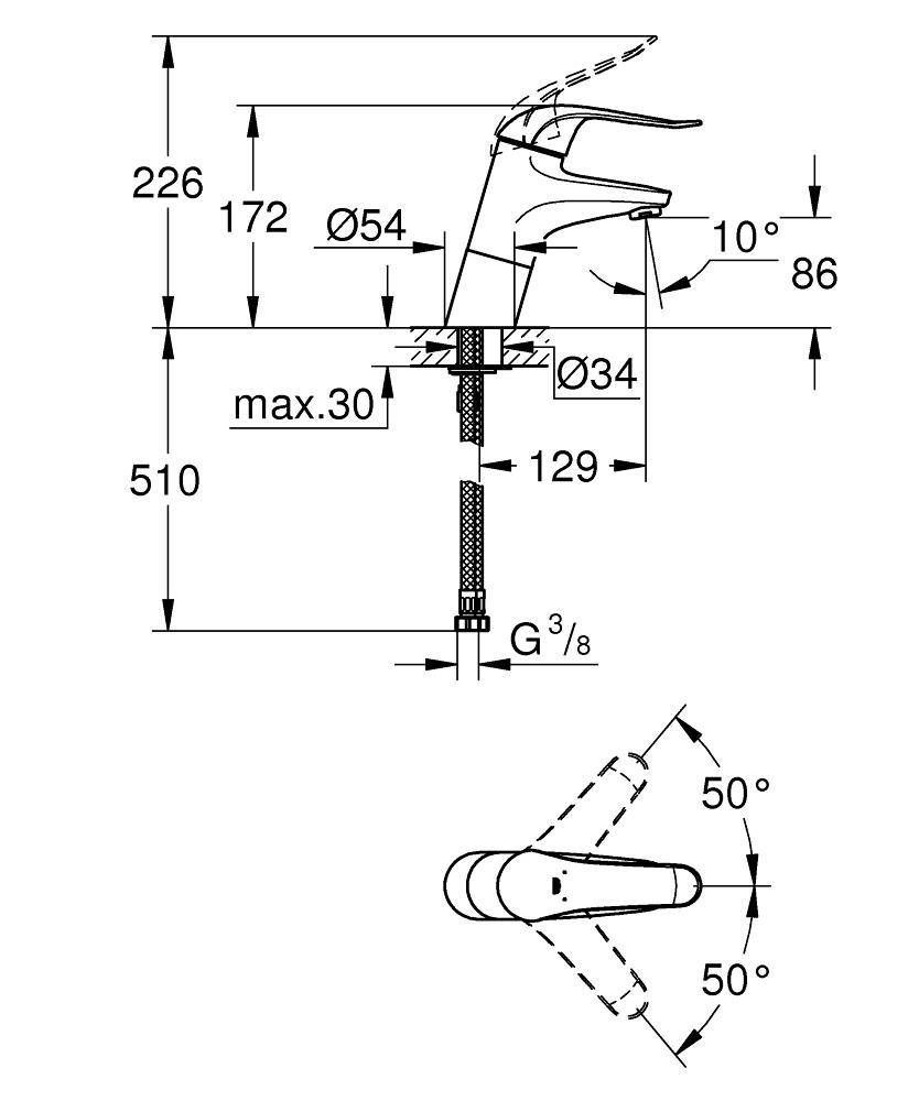 Смеситель для раковины GROHE Euroeco Special Grande, рычаг 120 мм, хром (32765000) Смеситель для раковины GROHE Euroeco Special Grande, рычаг 120 мм, хром (32765000)