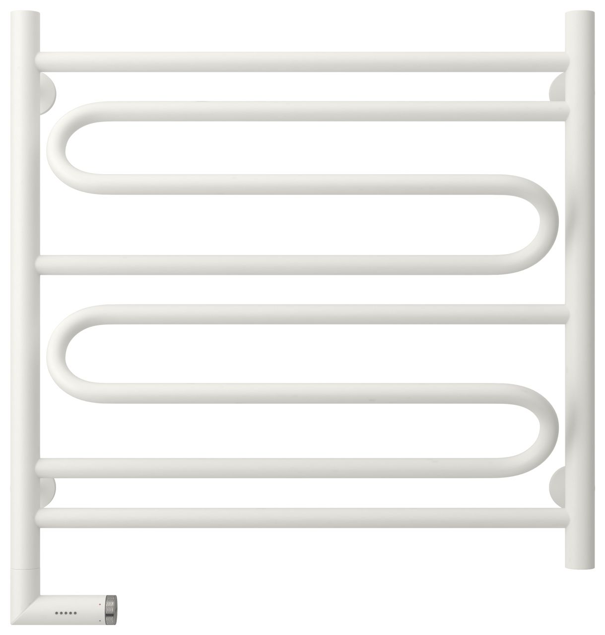 Полотенцесушитель электрический "ЭЛЕГИЯ 2.0" 600х600 / МЭМ левый (Матовый белый)