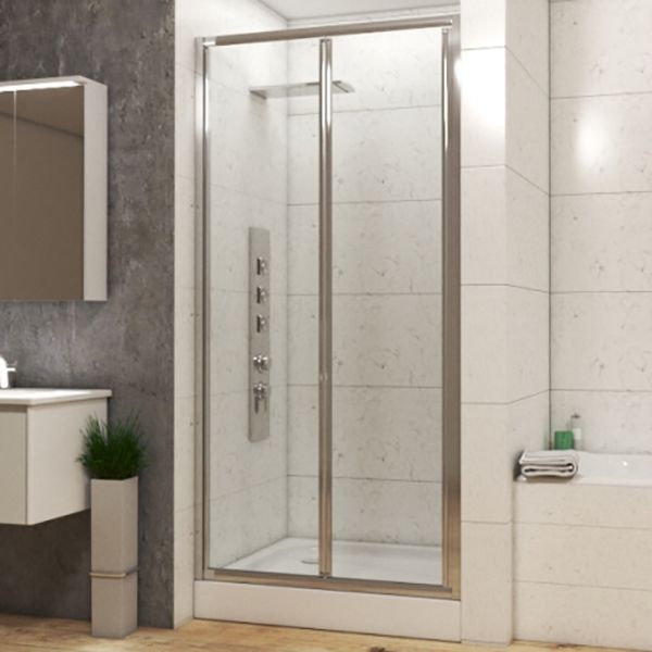 Душевая дверь Bravat Line 100 BD100.4121A профиль Хром стекло прозрачное