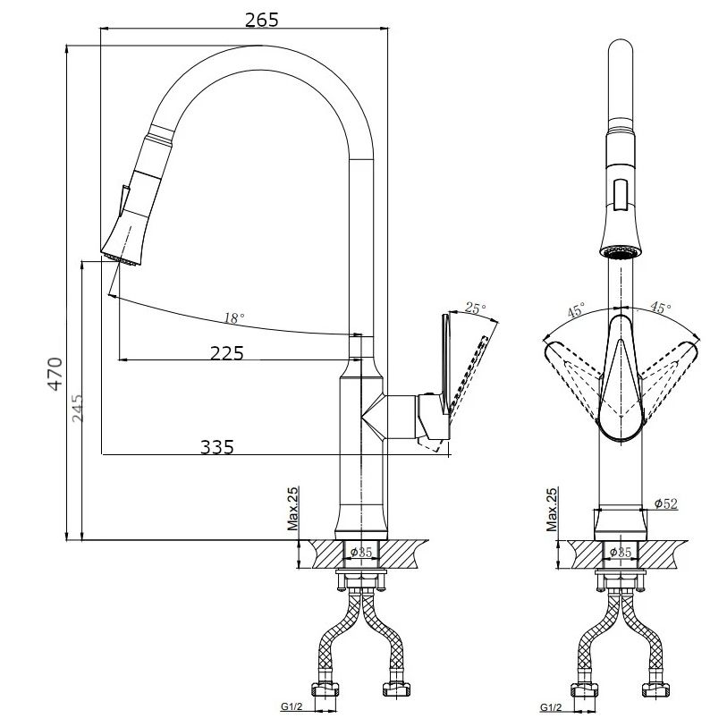 Смеситель для кухни RUSH Denis (DN0335-23), артикул DN0335-23