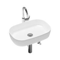 Комплект 4 в 1 Lavinia Boho Bathroom Sink Slim 21510191, накладная фарфоровая раковина 54 см, смеситель с донным клапаном, латунный сифон, угловые вентили 2 шт.