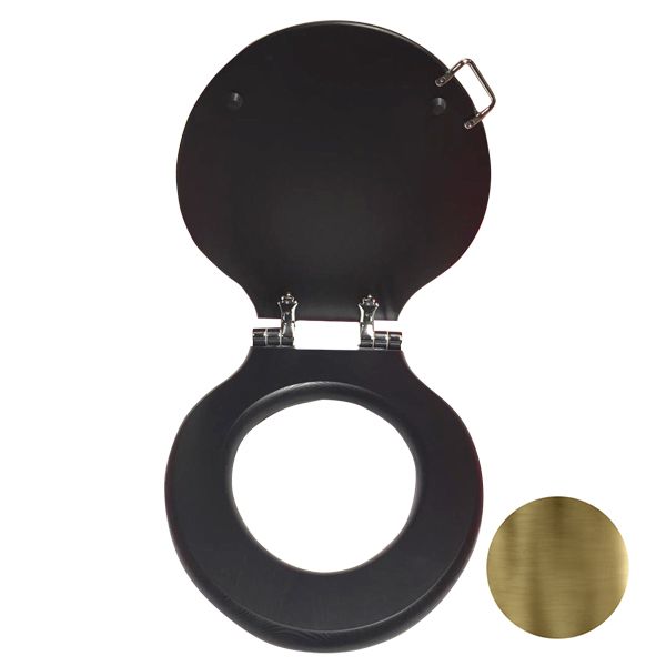 Devon Etoile/New Etoile Сиденье для унитаза из массива дуба, цвет: темный/петли состаренная бронза с микролифтом