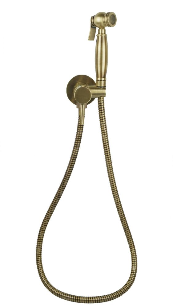 Emmevi, комплект гигиенического душа со смесителем для горячей и холодной воды (руч. душ C02452), цвет бронза, артикул 179/BR