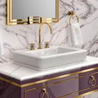 OASIS Lutetia Раковина накладная (660х470х130 мм) с 3мя отверстиями под смеситель, в комплекте: слив, материал: минеральное литье, цвет: белый