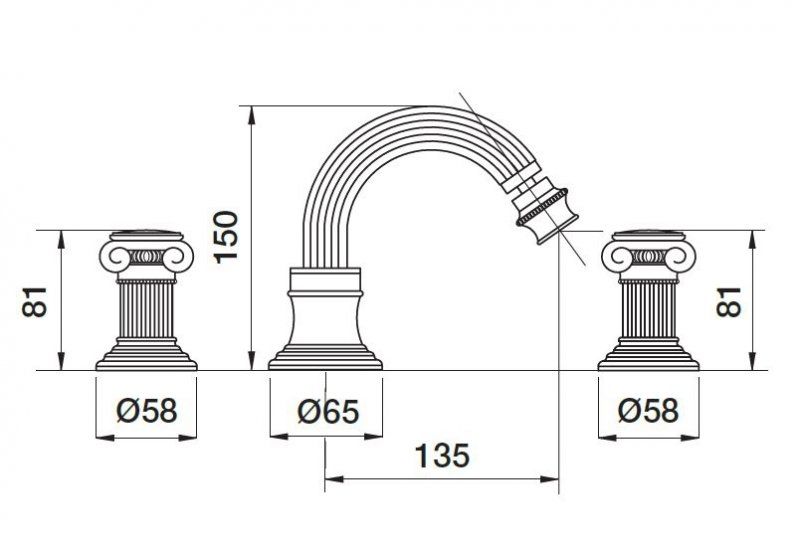 Смеситель для биде Cezares Olimp OLIMP-BBS2-02-Sw Бронза