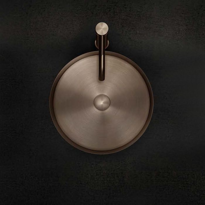 GESSI 316 Раковина Ø400 мм., для установки на столешницу, без перелива, нержавеющая сталь, цвет Copper brushed pvd