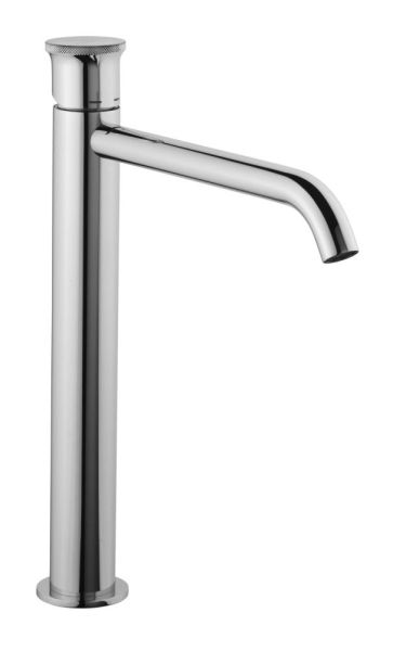 Emmevi Filobrass, высокий однорычажный смеситель для раковины (излив 20 см), рукоятка без стержня, с донным клапаном click-clack, цвет черный матовый