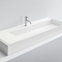 MILLDUE  Раковина  MAN 126 накладная из CRISTALPLANT ,126,5х47,2 см, с 1 отв для смесителя, цвет белый матовый