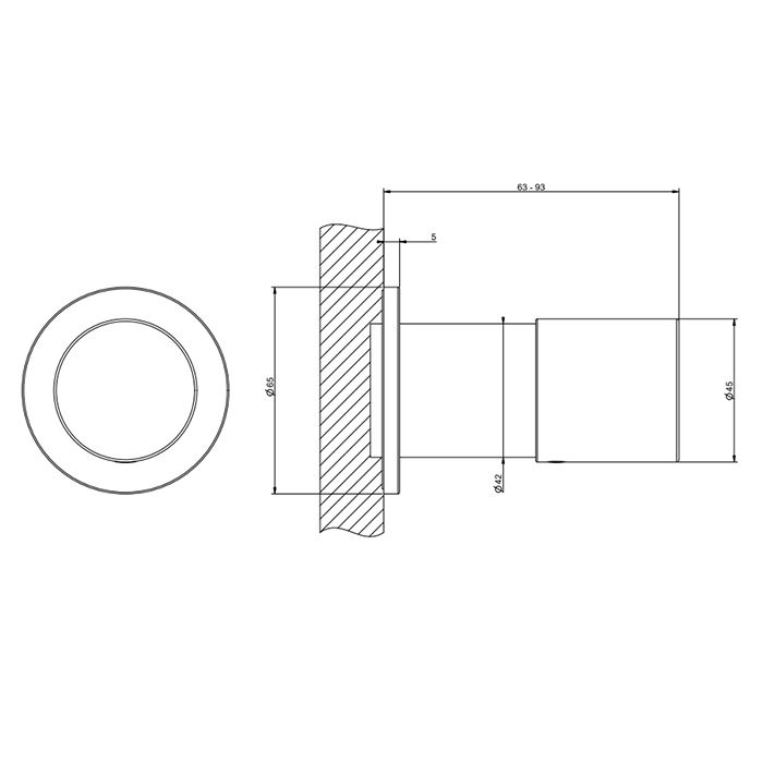 GESSI HABITO UNITO Смеситель настенный встраиваемый, однорычажный, внешняя часть, цвет хром