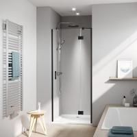 Kermi LIGA  Дверь в нишу  c непод.сегментом  LI SFR 1200x2000,  Schwarz Soft+прозрачное стекло с Kermiclean